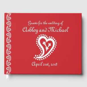 Sweet Paisley Hearts in Cherry Gästebuch