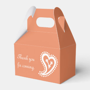 Sweet Paisley Hearts in Coral Favor Box Geschenkschachtel