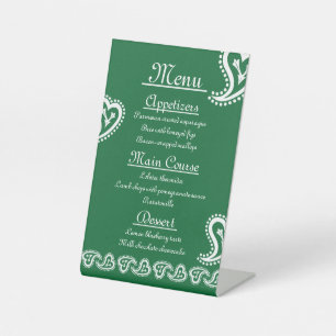 Sweet Paisley Hearts in Green Pedestal Sign Sockelschild
