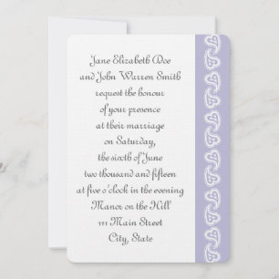 Sweet Paisley Hearts in Lavender Event Einladung