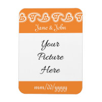 Sweet Paisley Hearts in Orange Erinnerung Magnet