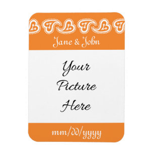 Sweet Paisley Hearts in Orange Erinnerung Magnet