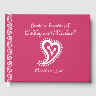 Sweet Paisley Hearts in Raspberry Gästebuch