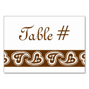 Sweet Paisley Hearts in Schokolade Tafelkarte Tischnummer