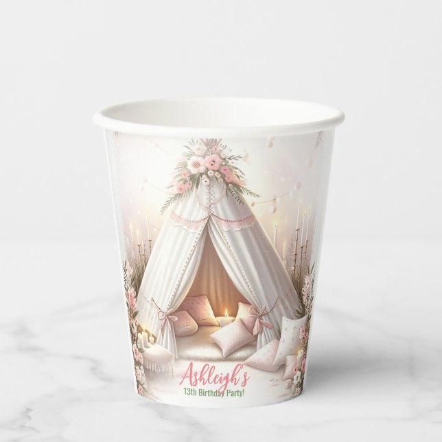 Sweet Pajama Party Girly Sleepover Geburtstag Pappbecher (Vorderseite)