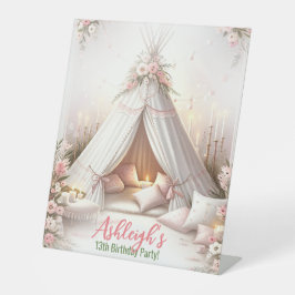 Sweet Pajama Party Girly Sleepover Geburtstag Sockelschild