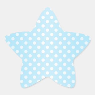 Sweet Pale Aquamarin Blue and White Polka Dots Stern-Aufkleber