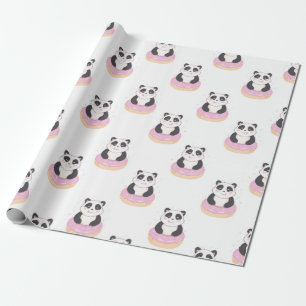 Sweet Panda Pattern Geschenkpapier