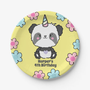 Sweet Panda Unicorn Girls Personalisiert Papa Pappteller