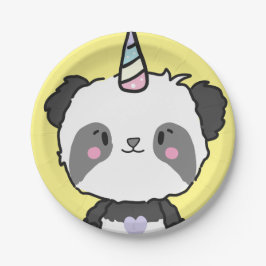 Sweet Panda Unicorn Girly Birthday Paper Plate Pappteller