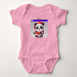 Sweet Panda Weihnachtskleidung Geschrieben Baby Strampler