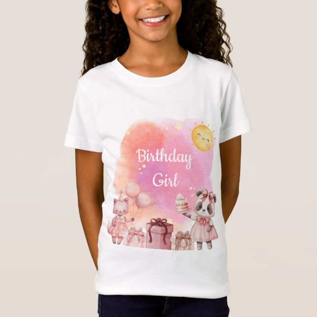 Sweet Pastel Animal Birthday T-Shirt  (Vorderseite)