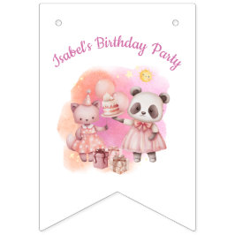 Sweet Pastel Animal Birthday Wimpelkette