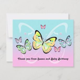 Sweet Pastel Butterfly Note Card Mitteilungskarte
