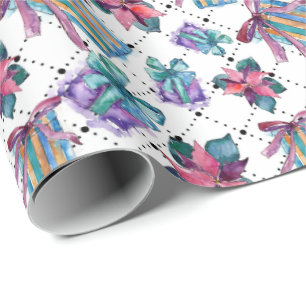 Sweet Pastel Christmas Watercolor Geschenkwrap Geschenkpapier