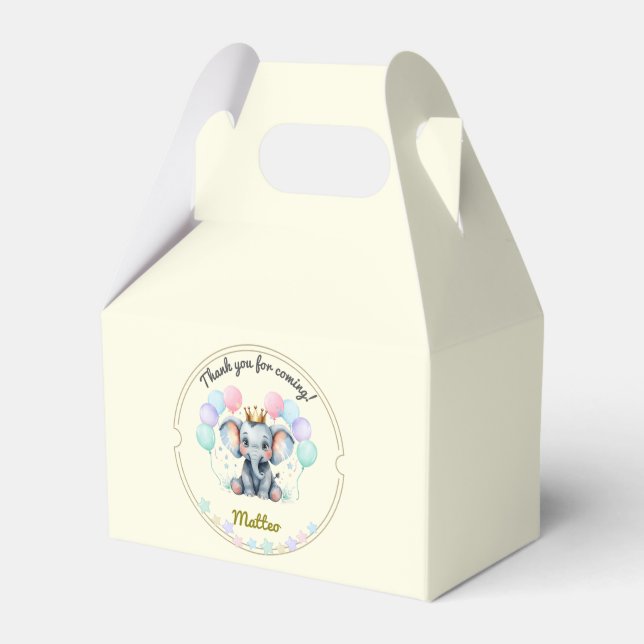 Sweet Pastel Elephant – editable  Geschenkschachtel (Vorderseite)