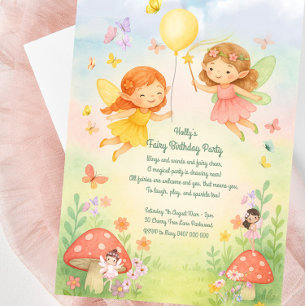 Sweet Pastel Fairy zum Geburtstag Einladung für Mä
