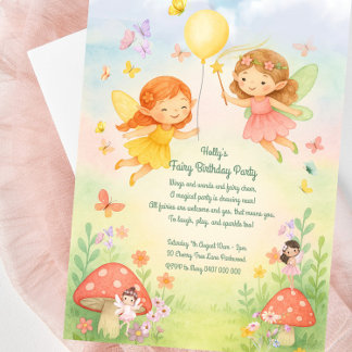 Sweet Pastel Fairy zum Geburtstag Einladung für Mä