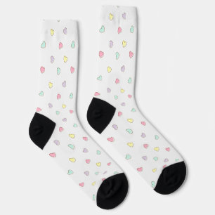 Sweet Pastel Hearts Muster Socken