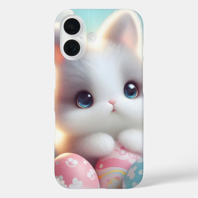 Sweet Pastel Kawaii Kitten Easter Eggs Case-Mate iPhone Hülle (Rückseite)