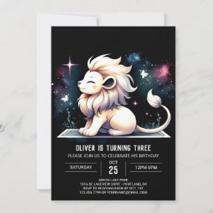 Sweet Pastel Lion Birthday Einladung