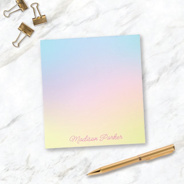 Sweet Pastel Ombré Notepad Personalized for Kids Notizblock (Von Creator hochgeladen)