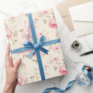 Sweet Pastel Pink Roses Geschenkpapier