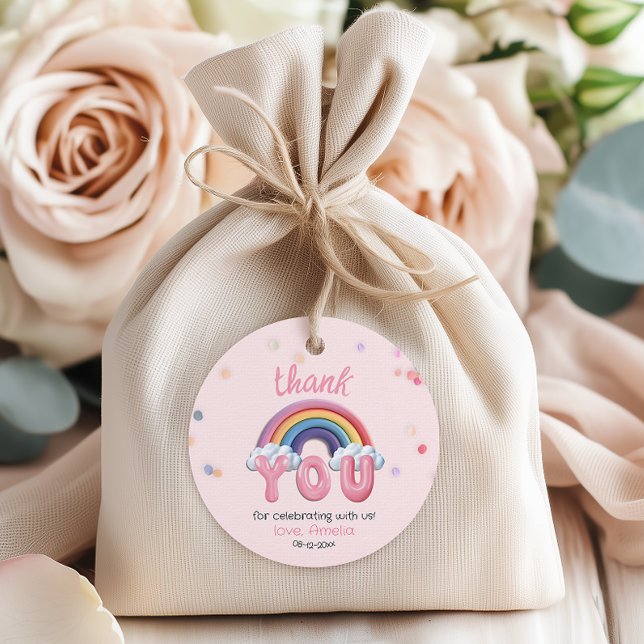 Sweet Pastel Rainbow Balloon Thank You Geschenkanhänger (Von Creator hochgeladen)