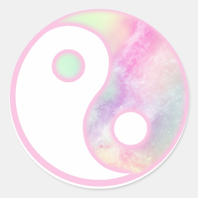 Sweet Pastel Yin Yang Runder Aufkleber (Vorderseite)