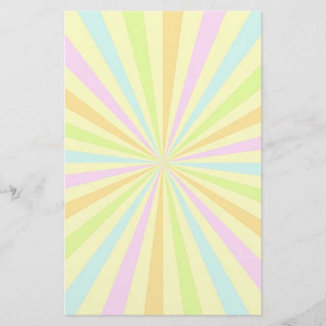 Sweet Pastels Spinning Wheel Sun Burst Briefpapier (Vorderseite)