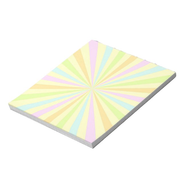 Sweet Pastels Spinning Wheel Sun Burst Notizblock (Rotiert)