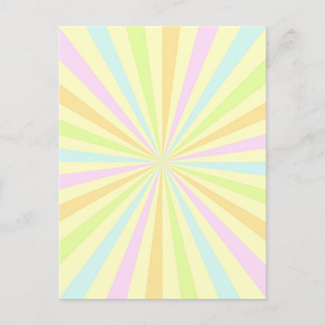 Sweet Pastels Spinning Wheels Burst Postkarte (Vorderseite)