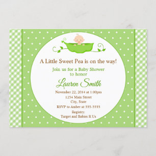 Sweet Pea Baby Dusche Einladung Neutral Baby