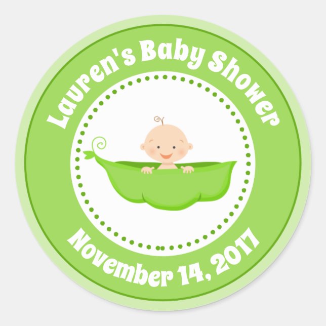 Sweet Pea Baby Dusche Gefallen Tag Sticker (Vorderseite)