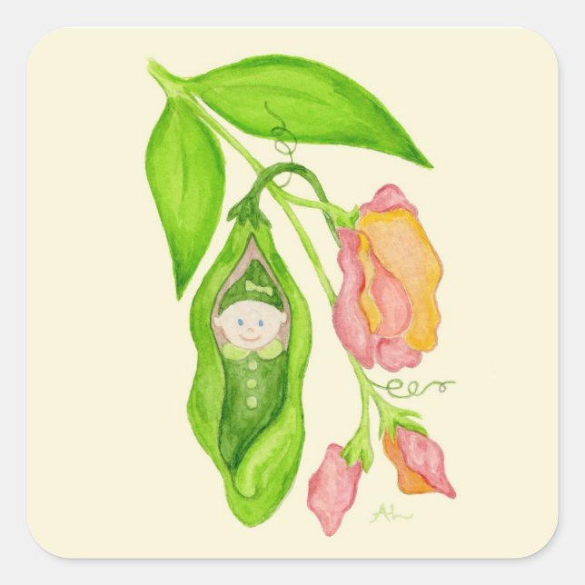 Sweet Pea Baby Girl Aufkleber (Vorderseite)