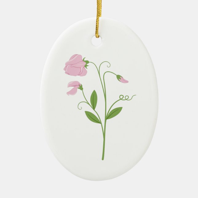 Sweet Pea Blume Keramik Ornament (Vorne)