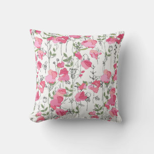 Sweet Pea: Blumensommertextur. Kissen