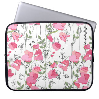 Sweet Pea: Blumensommertextur. Laptopschutzhülle