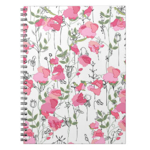 Sweet Pea: Blumensommertextur. Notizblock