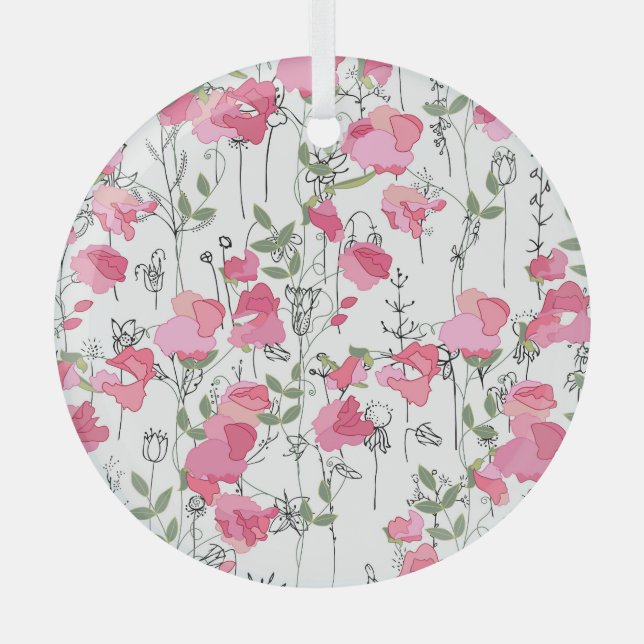 Sweet Pea: Blumensommertextur. Ornament Aus Glas (Vorderseite)