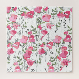 Sweet Pea: Blumensommertextur. Puzzle