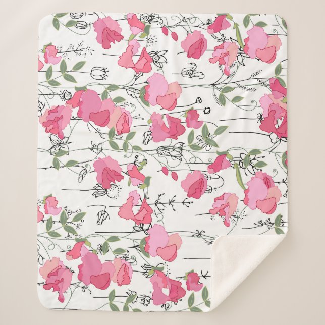 Sweet Pea: Blumensommertextur. Sherpadecke (Vorderseite)