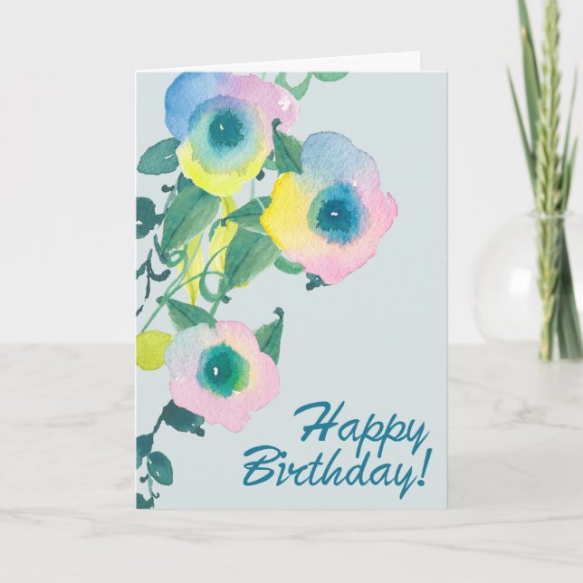 Sweet Pea Floral Geburtstag Karte (Vorderseite)