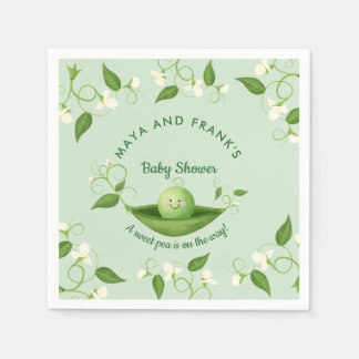 Sweet Pea in einer Pod Baby Dusche Serviette
