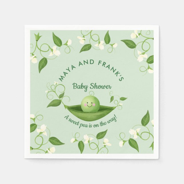 Sweet Pea in einer Pod Baby Dusche Serviette (Vorderseite)
