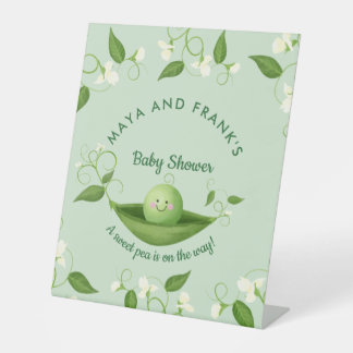 Sweet Pea in einer Pod Baby Dusche Sockelschild