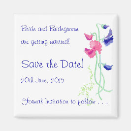 Sweet Pea Pink und Blue 'Save the Date' Magnet