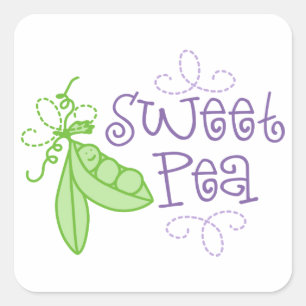 Sweet Pea Quadratischer Aufkleber