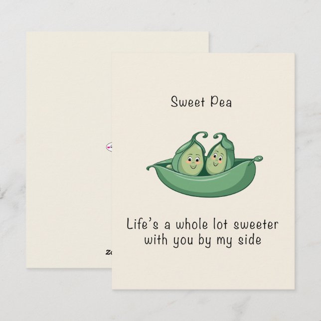 Sweet Pea Valentine Postcard Feiertagskarte (Vorne/Hinten)