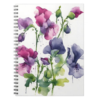 Sweet Pea - Watercolor flowers Notizblock